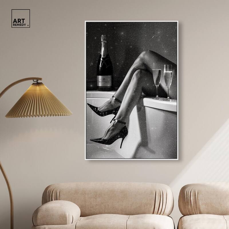 Champagne Bath Glamour Canvas by Art Remedy