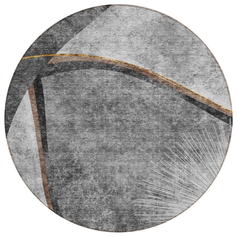 HomeRoots Abstract Transitional Rectangle Outdoor Rug