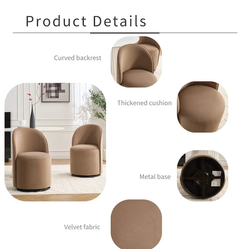 Upholstered Swivel Barrel Chair Dining Chair Side Chair