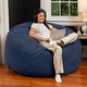 preview thumbnail 13 of 37, Jaxx Basics 5 Foot Large Adult Bean Bag Chair, Oversized with Filler Lush Velvet Navy Blue - Large