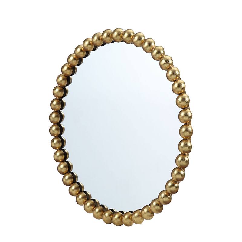 Azalea Park Metal Beaded 36" Round Wall Mirror
