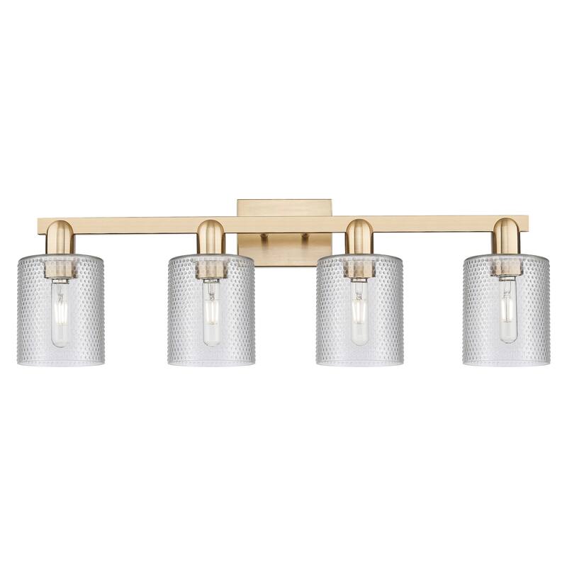 Innovations Lighting 716-4W-11-32 Cobbleskill Vanity Cobbleskill 4 - Champagne Bronze / Clear