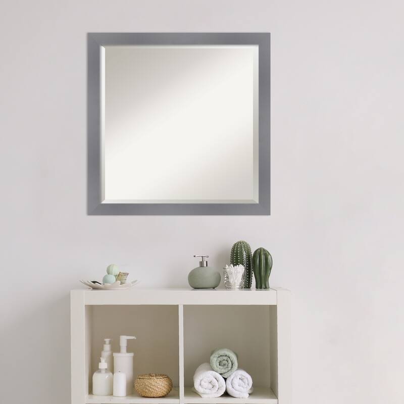 Edwin Beveled Wood Framed Bathroom Vanity Wall Mirror