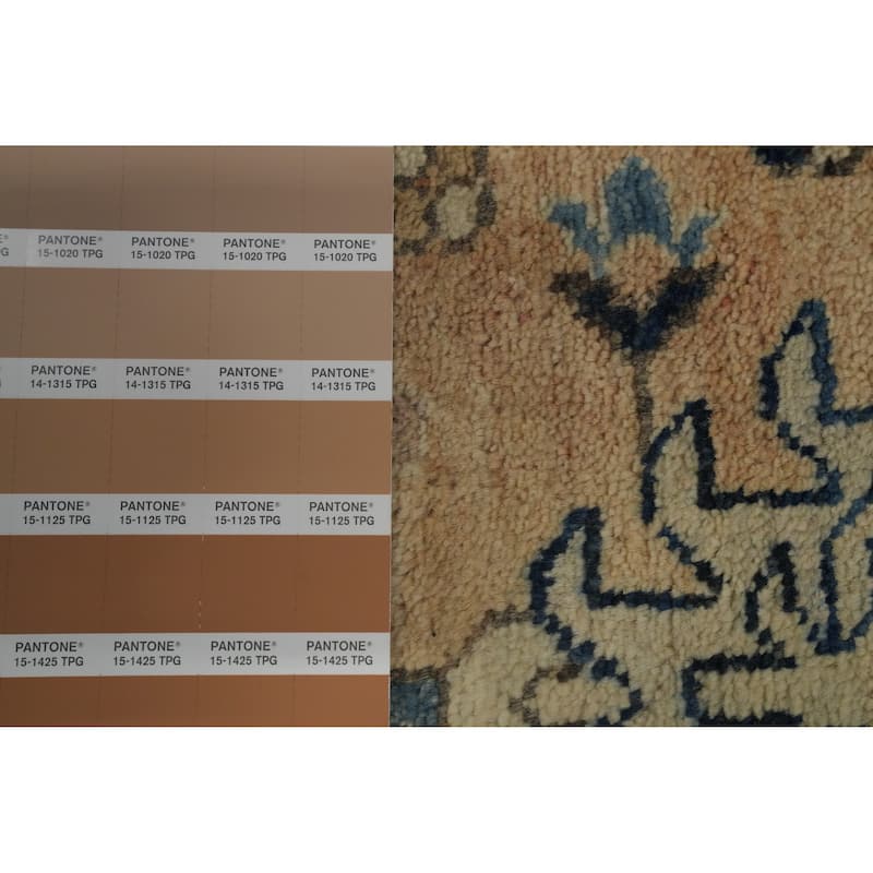 Hand Knotted Oriental 100% Wool Carpet Traditional All-Over Peach Ziegler Runner Rug - 15' 11'' X 2' 10''