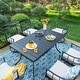 preview thumbnail 30 of 38, MAISON ARTS 7-Piece Patio Dining Set Steel Panel Table & 6 Dining Arm Chairs