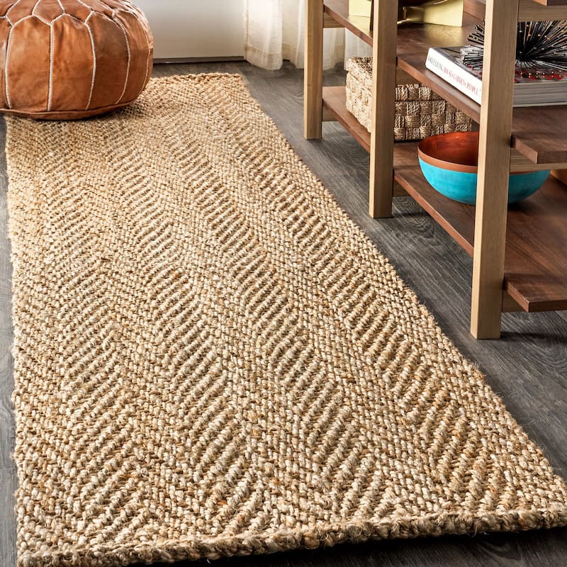 JONATHAN Y Estera Hand Woven Herringbone Chunky Jute Area Rug