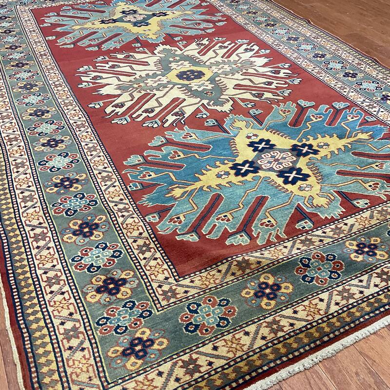HERAT ORIENTAL Handmade Caucasian Kazak Wool Rug - 4'6" x 6'10"