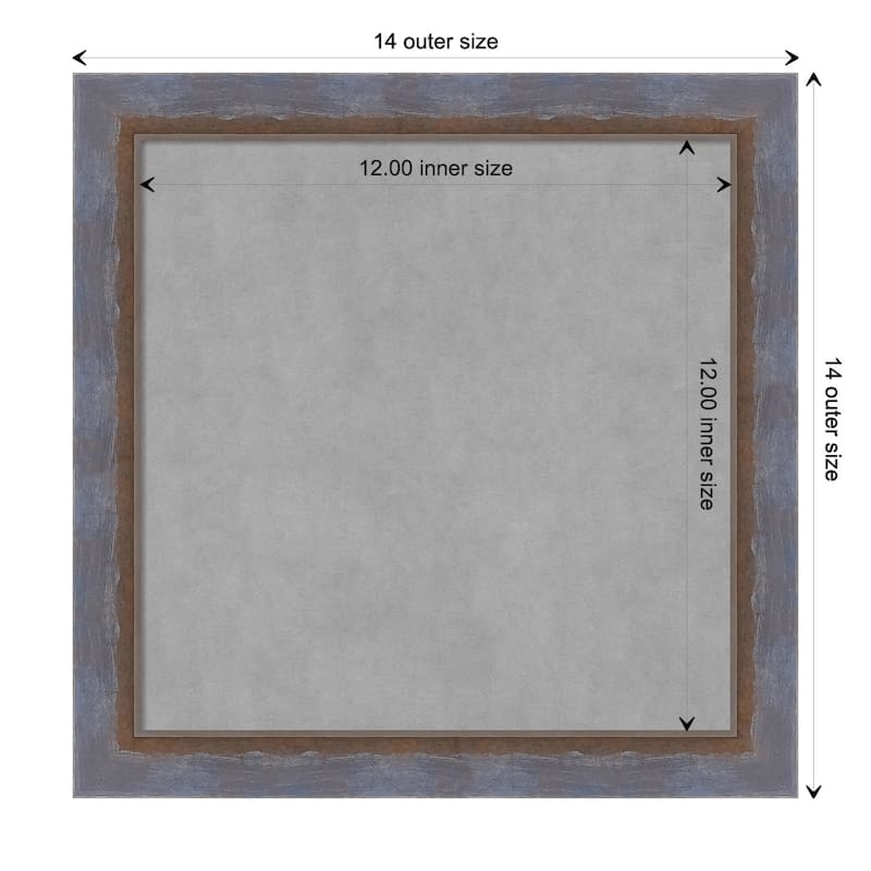 Amanti Art Two Tone Blue Copper Framed Magnetic Board - Board Size 12x12