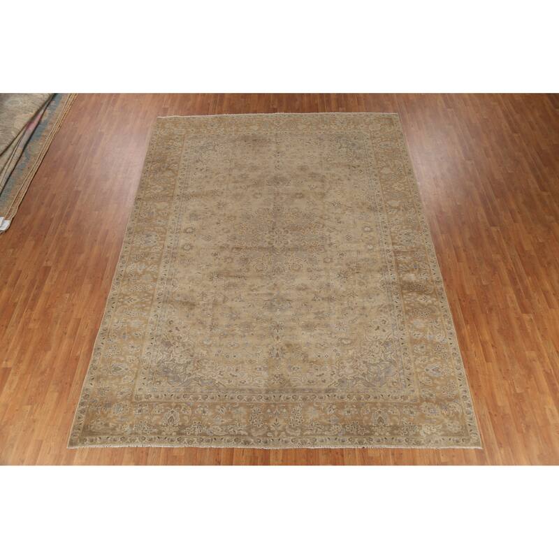 Hand Knotted Oriental 100% Wool Carpet Traditional Floral Brown Najafabad Area Rug - 12' 11'' X 9' 6''