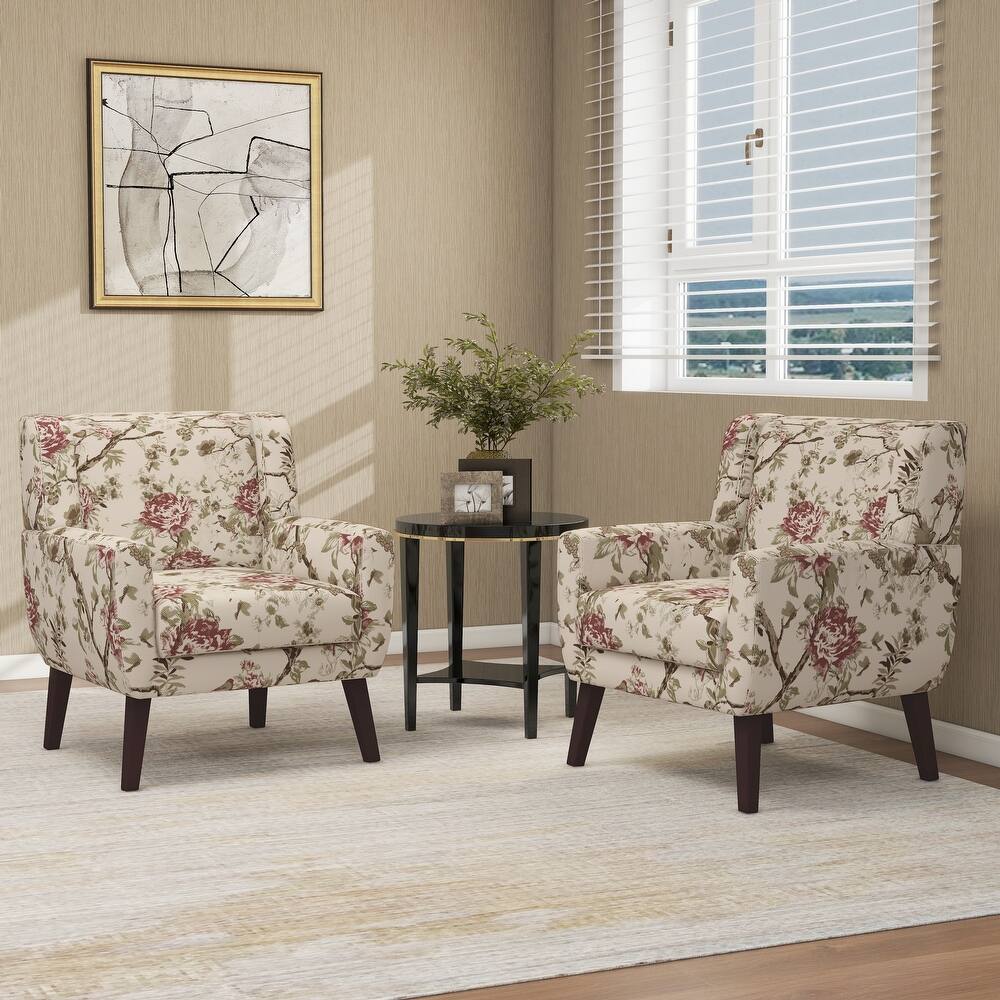 Cotton/ Linen Look Fabric Modern Accent Chair Armchair