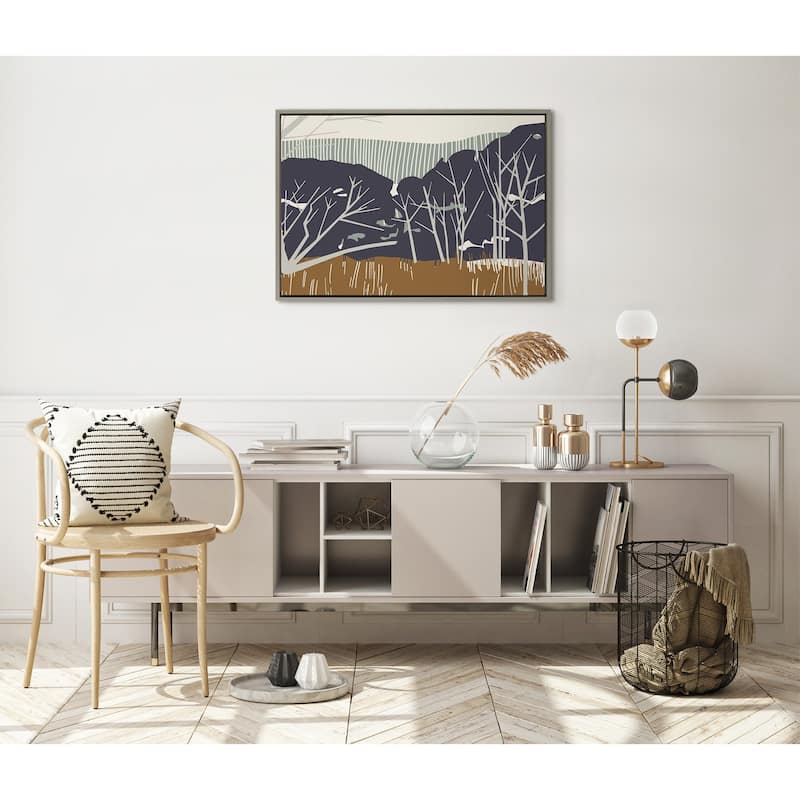 Kate and Laurel Sylvie Walk Marsh Framed Canvas by Hannah Beisang