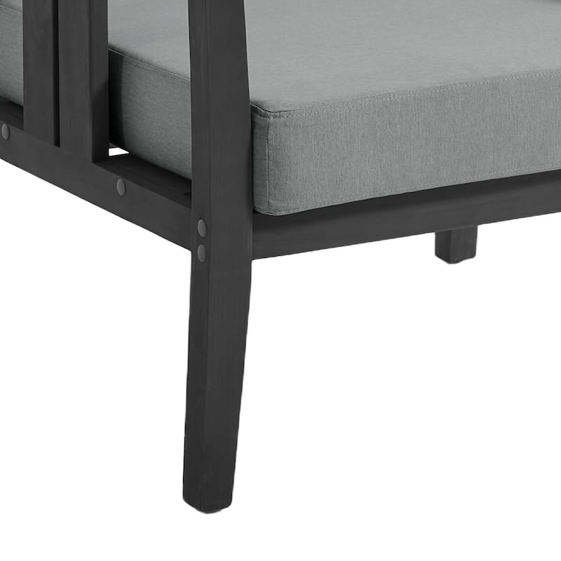 Casual 29"W Outdoor Patio Armchair Set In Solid Teak Wood with Cushion