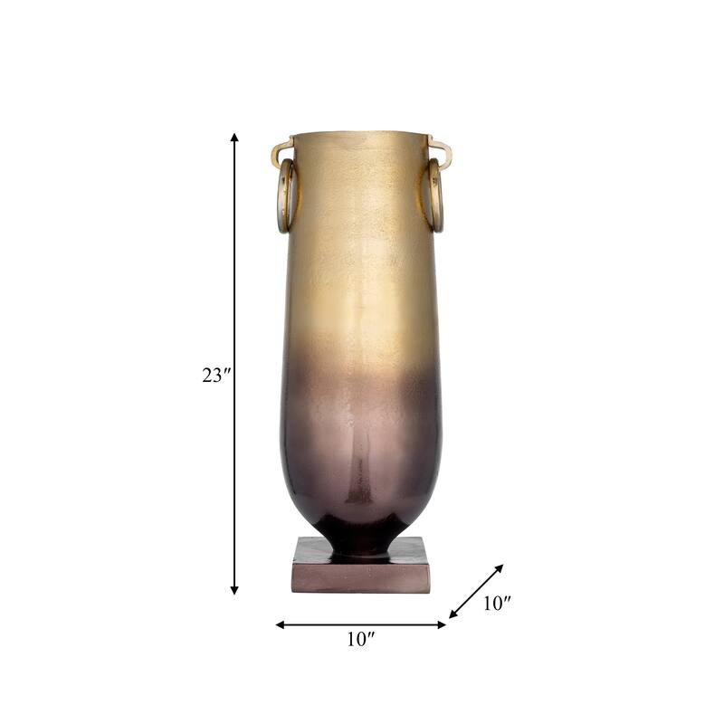 Sagebrook Home Glam Modern Metal Bronze Ombre 23" Metallic Vase