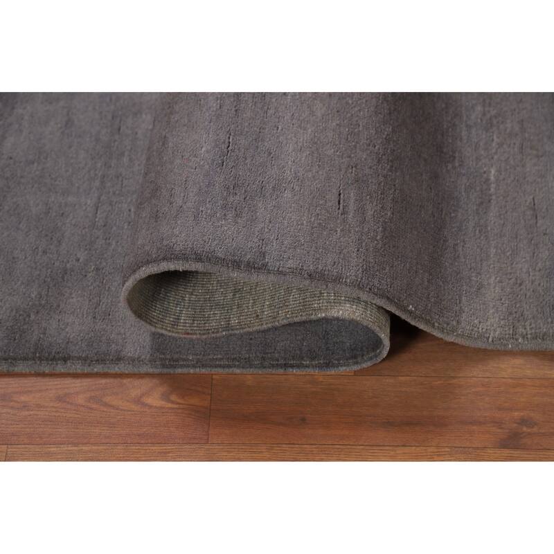 Gray Blue Gabbeh Oriental Runner Rug Handmade Wool Carpet - 2'11"x 6'8"