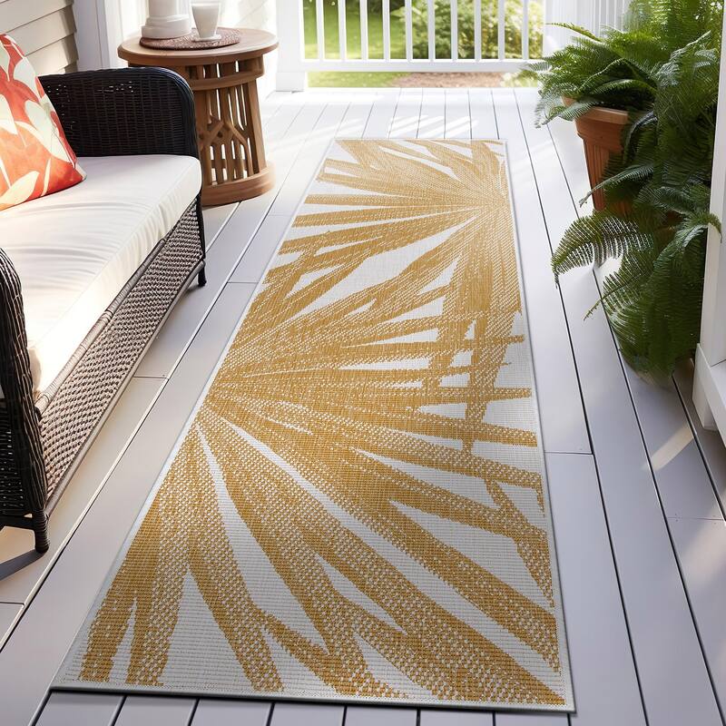 World Rug Gallery Tropical Nature Inspired Indoor/Outdoor Area Rug