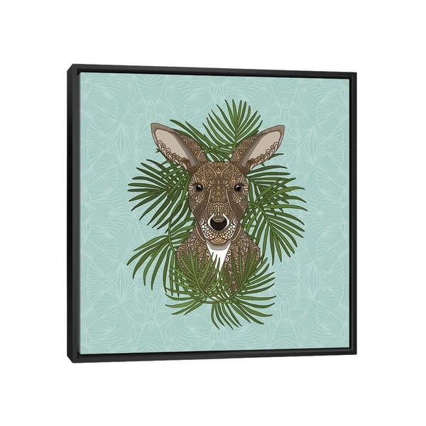 slide 2 of 18, iCanvas "Kangaroo" by Angelika Parker Framed Canvas Print Black - 18x18