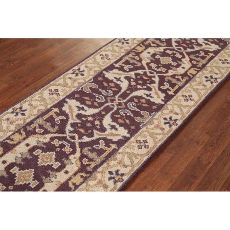 Oushak Oriental Runner Rug Handmade Red Wool Carpet - 2'6" x 9'10"