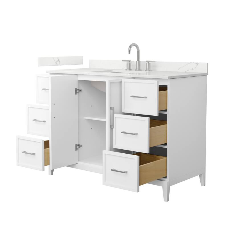 Elan 48-inch Single Vanity, 3 Hole Quartz Top