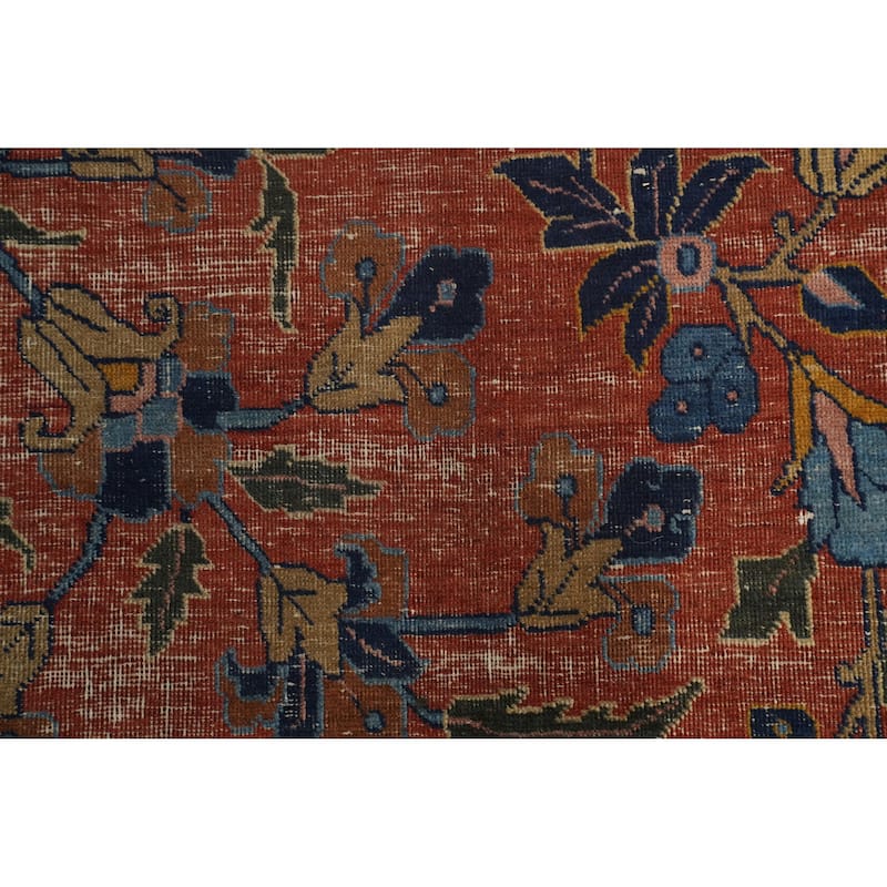 Hand Knotted Oriental 100% Wool Carpet Traditional All-Over Oranges & Rust Sarouk Area Rug - 16' 2'' X 10' 11''