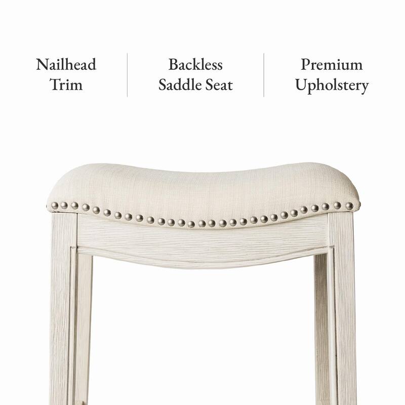 Maven Lane 31" Adrien Saddle Kitchen Bar Height Stool - N/A