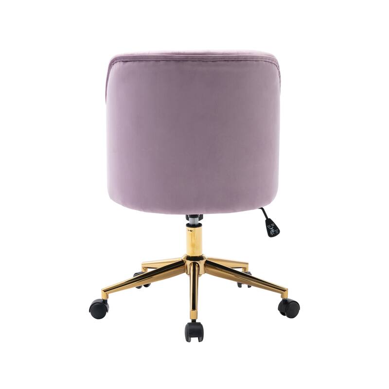 Porthos Home Hattie Tufted Velvet Office Chair, Gold Base With Wheels