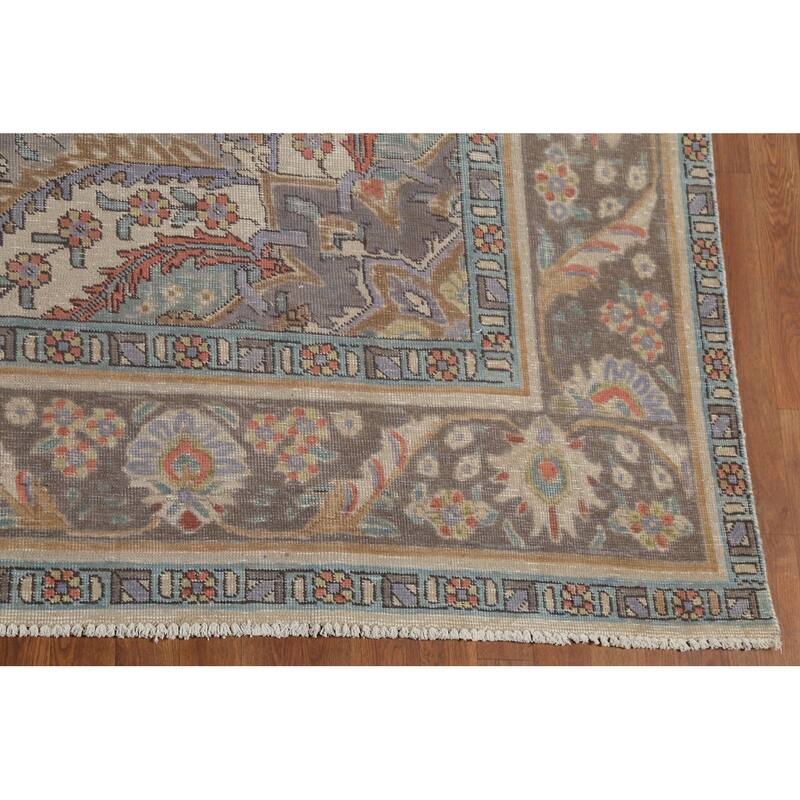 Tabriz Persian Vintage Area Rug Handmade Traditional Wool Carpet - 9'3"x 12'5"