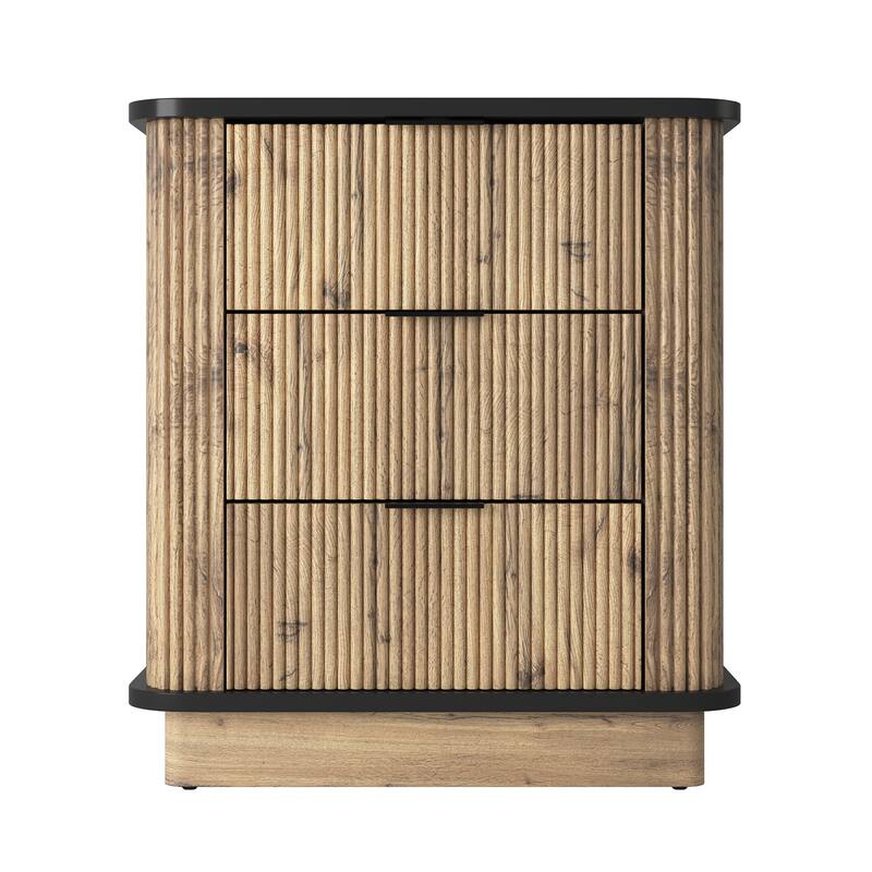 Multi-Functional MDF Nightstand with Three Drawers, Bedside Table
