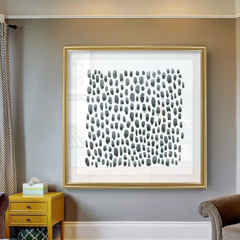 Blue Grey Tessera II -Black Framed Print