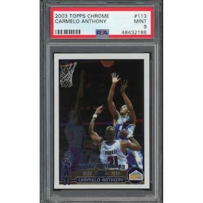 Carmelo Anthony 2003 Topps Chrome Basketball Rookie Card RC #113 Graded PSA 9 MINT - 8'6" x 11'6"