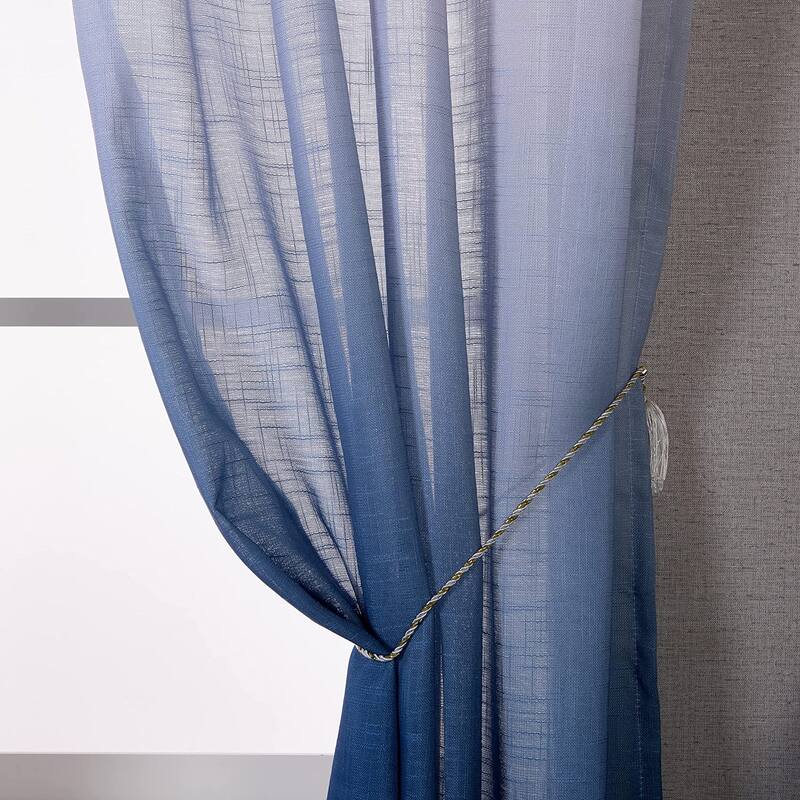 DriftAway Twist Tab Linen Textured Sheer Window Curtains