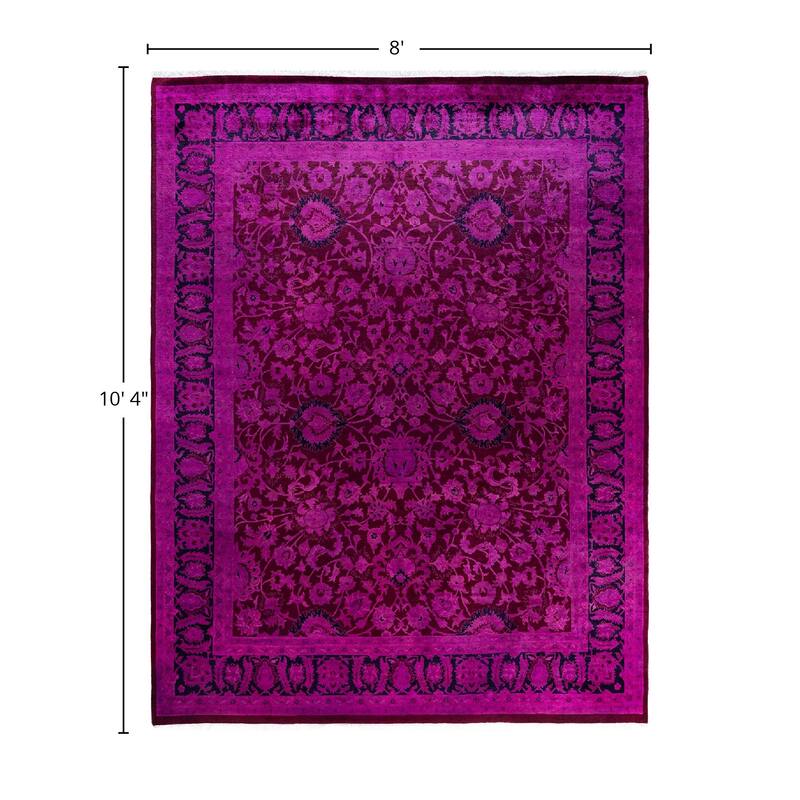 Fine Vibrance One-of-a-Kind Hand-Knotted Area Rug - Pink, 8' 0" x 10' 4" - 8' 0" x 10' 4"