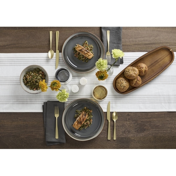 Oneida Organic Shades 12-Piece Dinnerware Set, Service For 4, Gray
