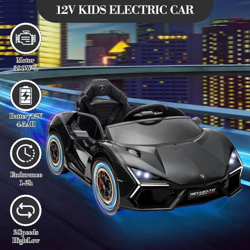 12V Kids Ride on Car Toy, Licensed Lamborghini Revuelto for Kids Best Gift