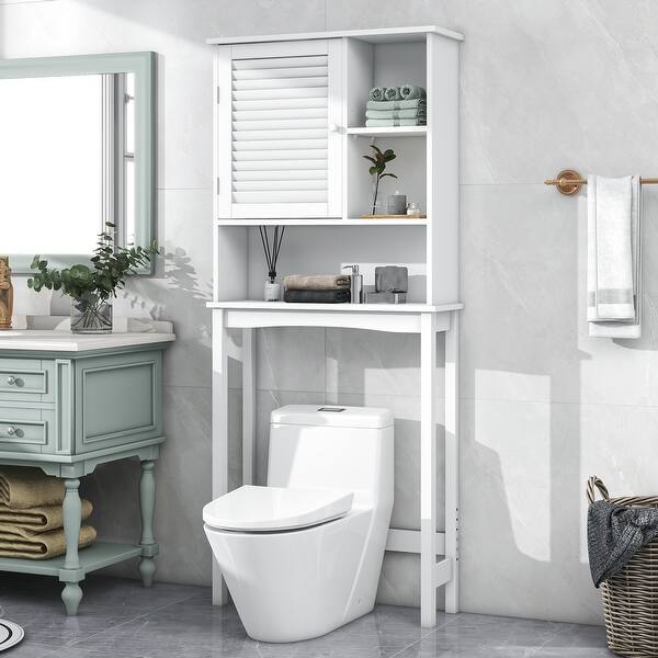 Home OverTheToilet Shelf Bathroom Storage Space Saver with Adjustable Shelf Collect