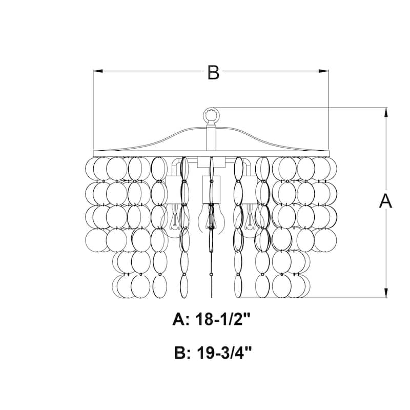 James Allan VXP33398 Calico 20" Wide 3 Light Capiz Shell Pendant