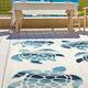 Ambrosi Sea Turtles Novelty Indoor/ Outdoor Area Rug - 7'2"x 10'5" - Ivory