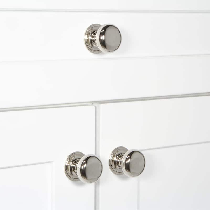 Grandeur FIFT-BRASS-KNOB-GEO Fifth Avenue 1-3/8” Solid Metal Luxury