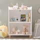 preview thumbnail 2 of 5, Wooden Children's 3-Tier Bookcase with Pine Wood Legs,White