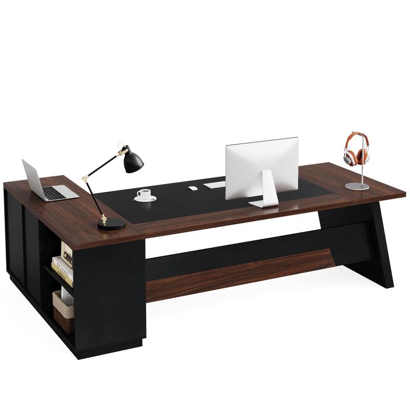 L-shaped Executive Computer Desk with Drawers for Office