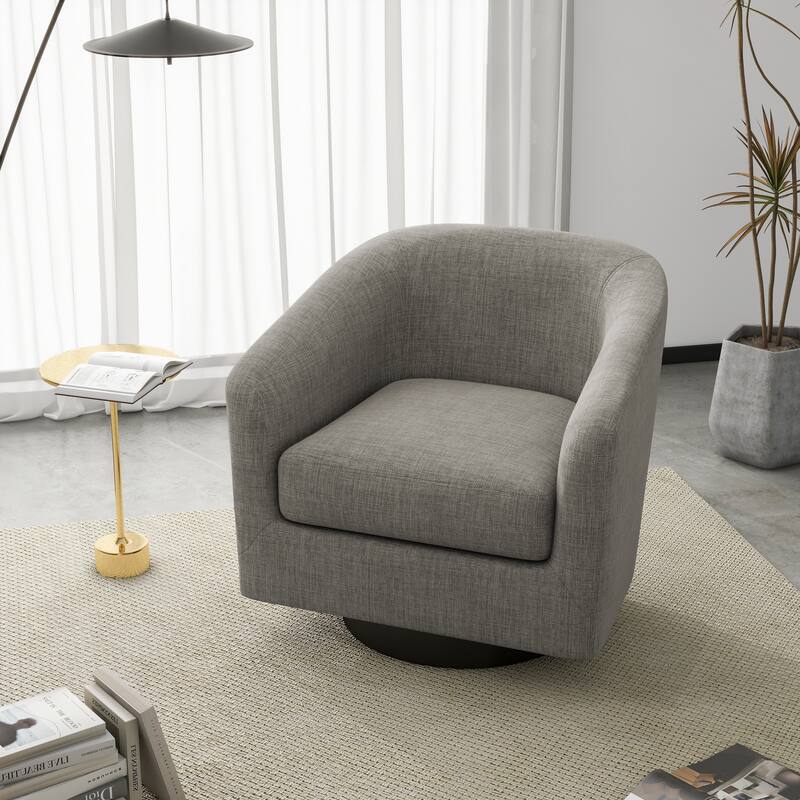 Modern 360°Swivel Accent Chairs Barrel Armchairs