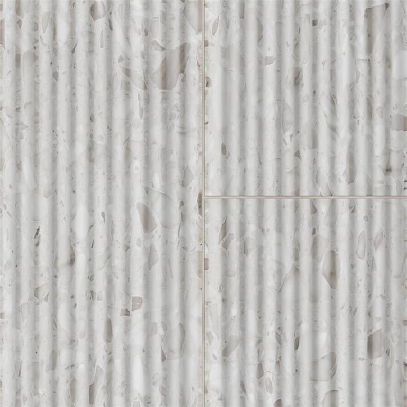 Merola Tile Marbilia Fluted Terrazo White 15-3/4" x 47-1/4" Porcelain Wall Tile