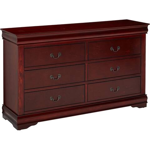 HomeRoots 57"Cherry Wood Dresser
