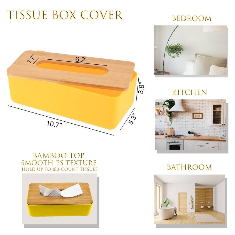 Yellow Padang Bathroom Accessory Set 7-Pieces Bamboo