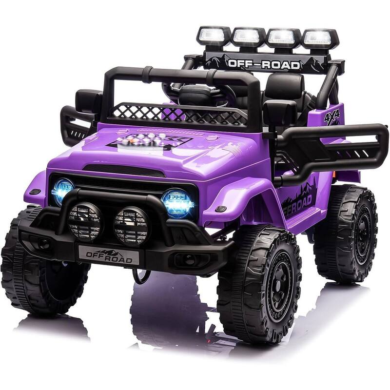 12V Kids Ride On Truck Car for Ages 3-8 Years Best Gift - Purple