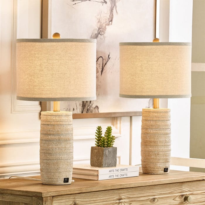 Maxax 23" Resin USB Table Lamp (Set of 2)
