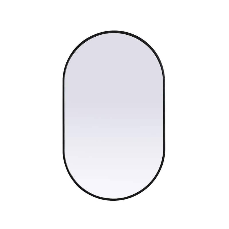 Elegant Lighting MR2A2440 Asha 24" W x 40" H Modern Oval Bathroom Wall - Black