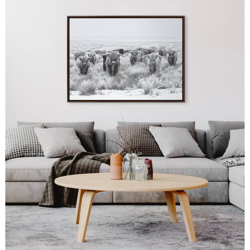 Kate and Laurel Sylvie Cow Herd Canvas by The Creative Bunch Studio