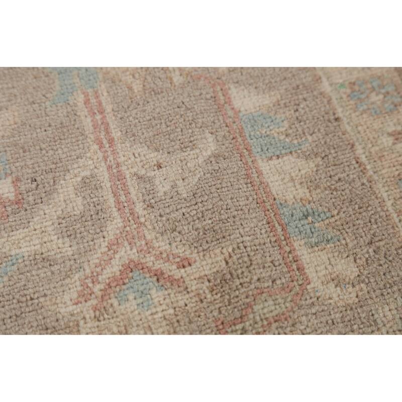 Hand Knotted Oriental 100% Wool Carpet Transitional Floral Beige & Ivories Oushak Area Rug - 9' 9'' X 8' 0''