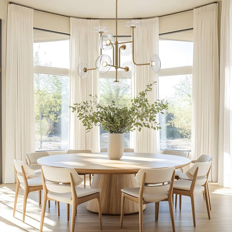 Art Deco 9-Light Sputnik Glass Dimmable LED Chandelier