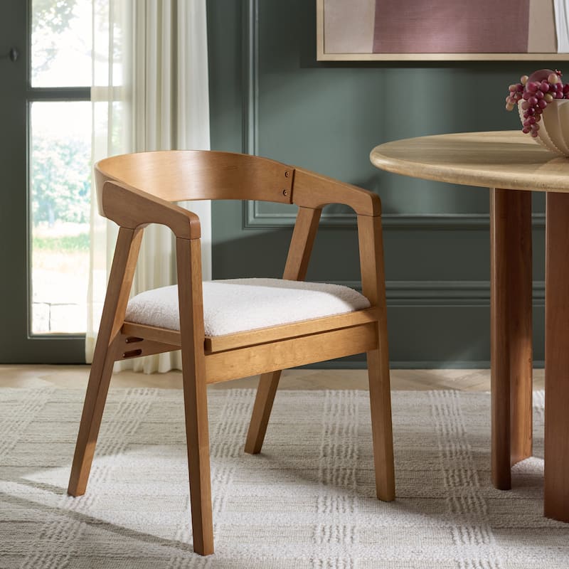 SAFAVIEH HOME Wildon Dining Chair - 21"W x 22"D x 30"H - White/Light Walnut